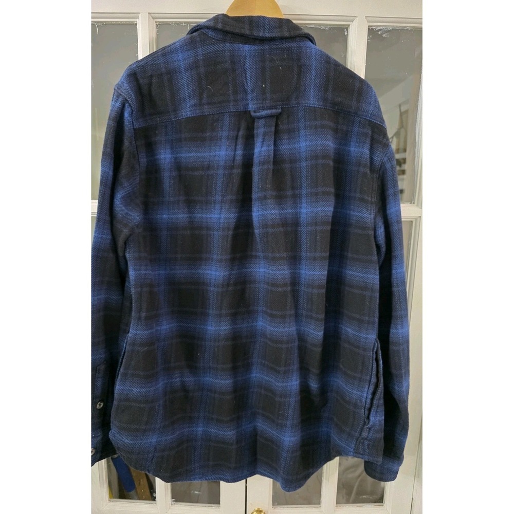 Orvis Classic Collection Blue Plaid Flannel Shirt Jacket Men's L Pockets - Picture 6 of 13